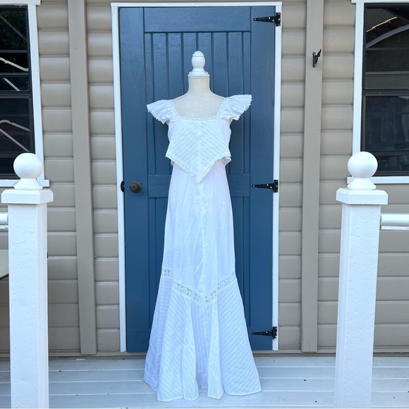 Vintage Young Reflections 1970s Prairie Maxi Sundress Size 7 junior - Picture 1 of 9